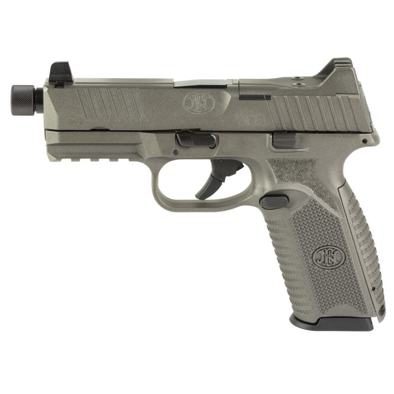 509 Tactical, Striker Fired, Semi-automatic, Polymer Frame Pistol, Full Size, 9MM, 4.5" Barrel, Threaded 1/2x28, Cerakote Finish, Tungesten Gray, Optic Ready Slide, Suppressor Height 3-Dot Night Sights, 10 Rounds, 5 Magazines 66-101830