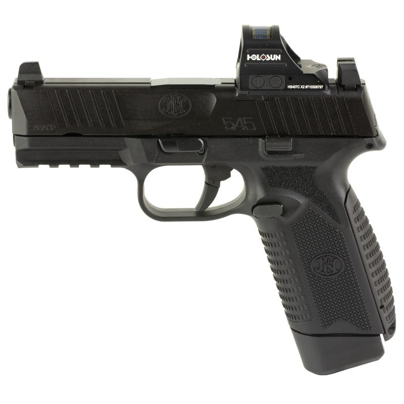 545 MRD, Striker Fired, Semi-automatic, Polymer Frame Pistol, Mid-Size, 45 ACP, 4.1" Barrel, Matte Finish, Black, Inlcudes Holosun 407C Red Dot Sight, Non-Manual Safety, Optic Height Sights, 10 Rounds, 2 Magazines 66-101917