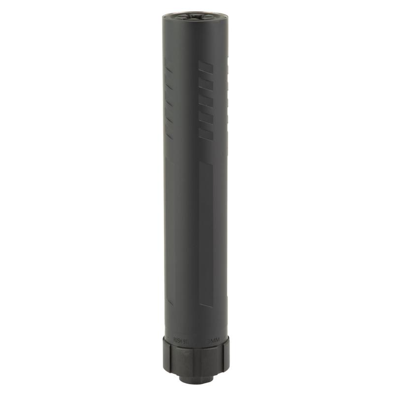 Rush 9Ti, Pistol Suppressor, 9MM, Cerakote Finish, Black, Includes 1/2x28 Piston, Booster Assembly Front Cap and End Cap Assembly Tool and Storage Case 96-100718