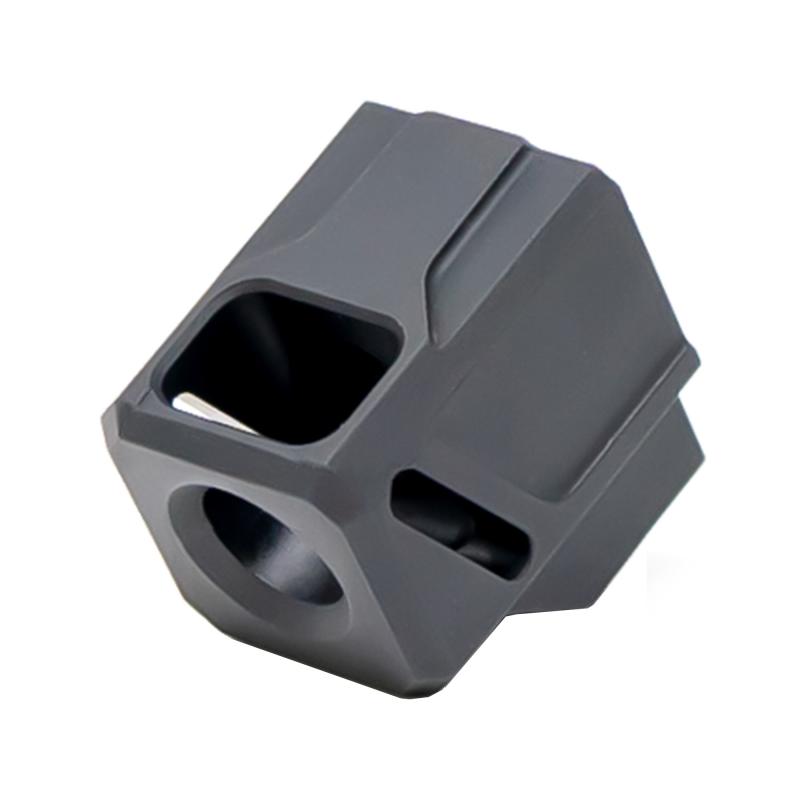 EXOS-523, Compensator, 9MM, Fits Glock 43, Anodized Finish, Black FF-P-A-COMP-SS-G-01