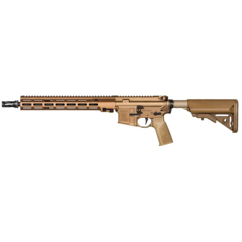 Super Duty Mod1, Semi-automatic Rifle, AR, 223 Remington/556NATO, 14.5" Pinned (16" OAL), Cold Hammer Forged Barrel, 1-7 Twist, Pinned and Welded, HUXWRK QD 556 Flash Hider, Mid-Length Gas System, Anodized Finish, Desert Dirt Color, B5 Enhanced SOPMOD St