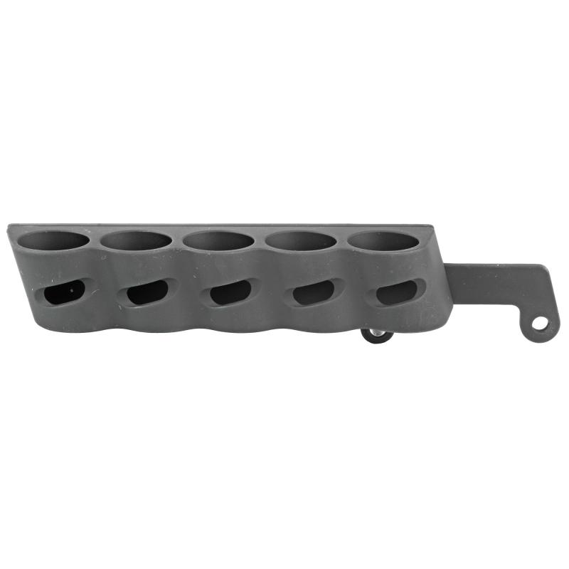 5 Shot Side Saddle with QD Sling Attachment And Rectangular QD Swivel, Fits Remington 870 Tac-14, Holds 12 Gauge Ammunition, Angle Facilitates Easy Bottom Loading of the Magazine Tube and Top Loading of the Chamber, Black Finish GGG-2005