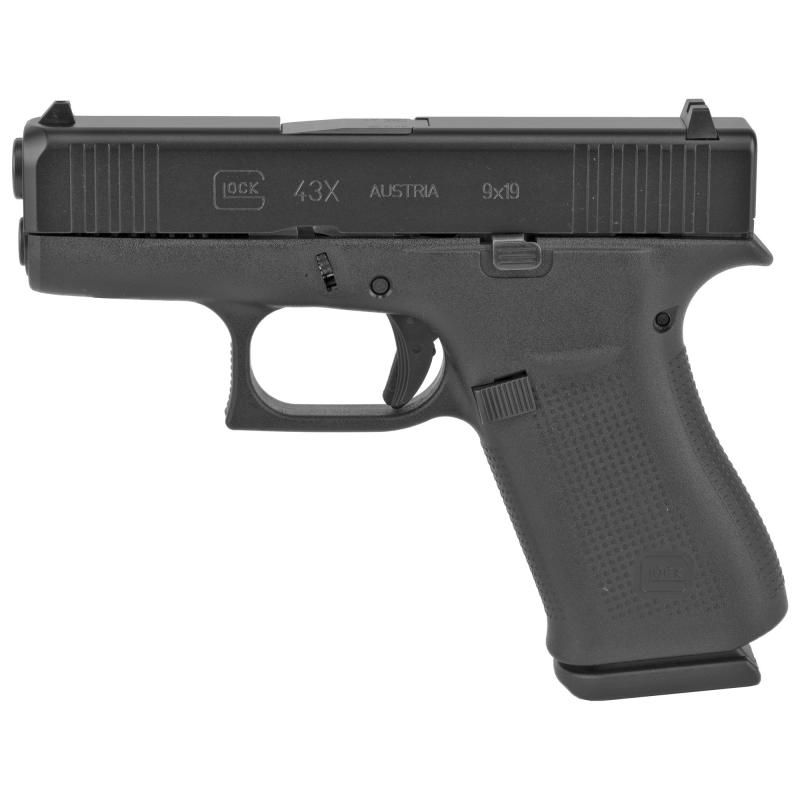 43X, Semi-automatic, Striker Fired, Sub-Compact, 9MM, 3.41", Black, 10Rd, 2 Mags, Fixed Sights, Polymer, Matte G43XAUT