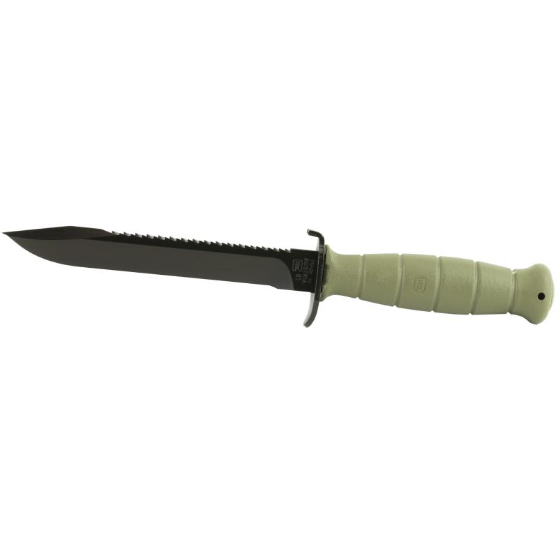OEM Field Knife, 6.5" Fixed Blade, Root Saw, Battlefield Green, Polymer, Plain Edge KF039181