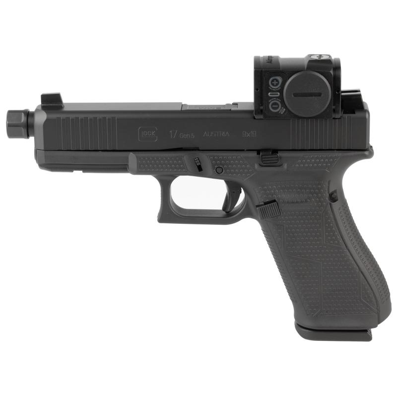 17 Gen 5, Model CK, Striker Fired, Semi-automatic, Polymer Frame Pistol, Full Size, 9MM, Aimpoint ACRO P-2 3.5MOA Included, Zaffiri Precision Threaded Barrel, Suppressor Height Sights, Ambidextrous Slide Stop Lever, Flared Mag Well, No Finger Grooves, Fr