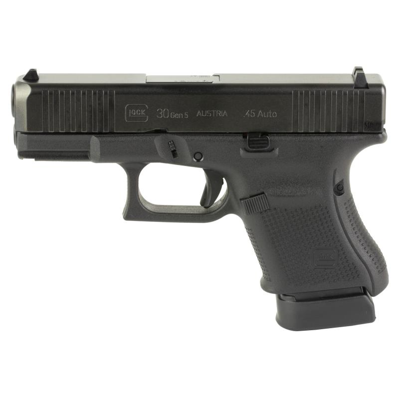 30 Gen5, Striker Fired, Semi-automatic, Polymer Frame Pistol, Sub-Compact, 45 ACP, 3.78" Barrel, Matte Finish, Black, Fixed Sights, 10 Rounds, 3 Magazines PA305S201