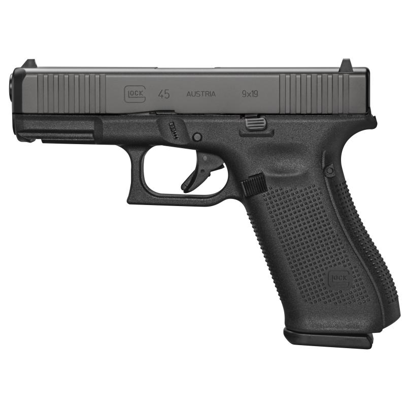 45, Striker Fired, Compact Size, 9MM, 4.02" Marksman Barrel, Polymer Frame, Matte Finish, Fixed Sights, 10Rd, 3 Magazines, Front Serrations, Ambidextrous Slide Stop Lever, Flared Mag Well, nDLC Finished Slide and Barrel, No Finger Grooves PA455S201
