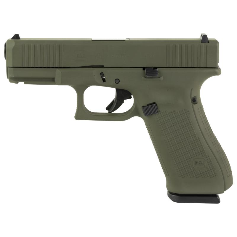G45 Gen5 OD | 9MM, 4.02" Barrel, OD Green, Interchangeable, 17 Rounds, 3 Mags, Fixed Sights, Polymer, DLC PA455S204-OD Semi-automatic, Striker Fired, Compact