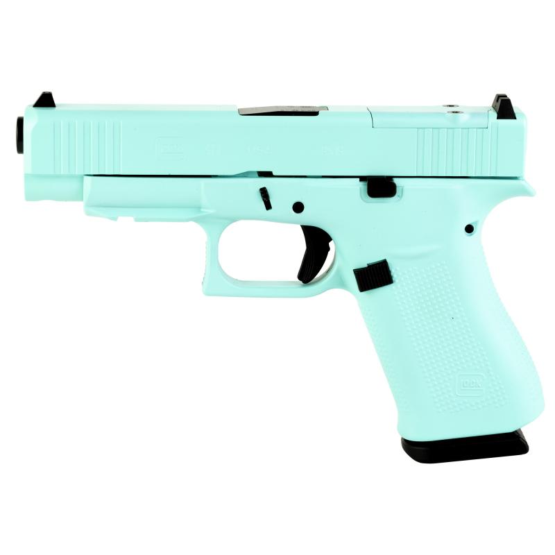 48, MOS, Semi-automatic, Striker Fired, Compact, 9MM, 4.17" Barrel, Cerakote Finish, Robins Egg Blue Frame and Silver Slide, 10 Rounds, 2 Magazines UA4850204FRMOS-REBCS