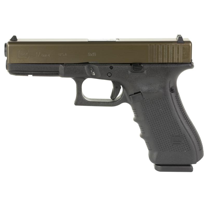 17, GEN 4, TALO Exclusive, Semi-automatic, Striker Fired, Full Size, 9MM, 4.49", Black, Interchangeable, 17 Rounds, 3 Mags, Fixed Sights, Polymer, Oil Rubbed Bronze PVD, Glass Bead Finish 15899