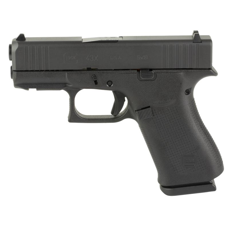 G43X | 9mm, 3.41in Barrel, Railed Dust Cover, Two 10rd Magazines, Black Finish, Made in USA
