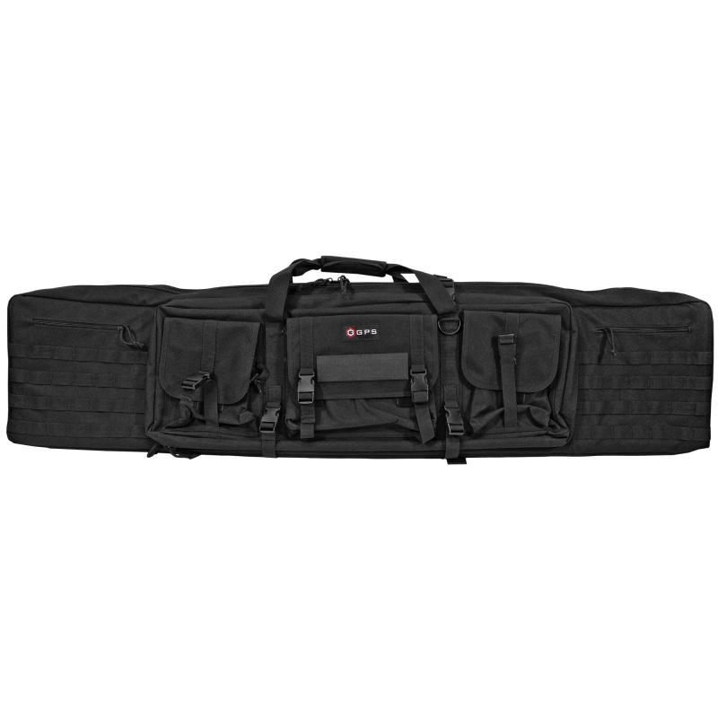 Tactical Double Rifle Case, Black, 55", 600 Denier Polyester GPS-DRC55