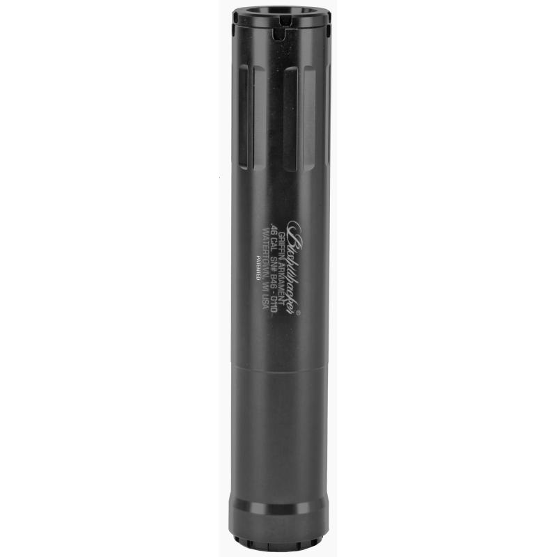 Bushwacker 46, Fits Large Bore Cartridges/9mm/45ACP/30Cal/.450 Bushmaster/.458 SOCOM/ .45-70 Govt, Steel Tube with Titanium Baffles, Black Nitride Finish, 8.25" Length, 1.5" Diameter, 18.1 oz Weight GABUSH46-W