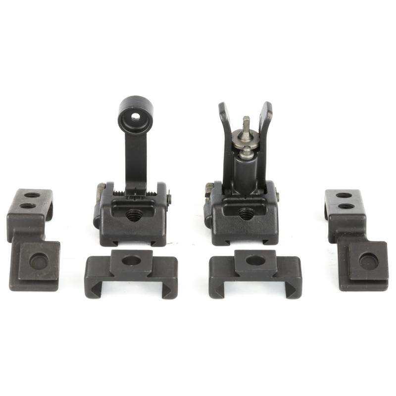 M2 Sight Deploy Kit, Front/Rear Folding Sights, Fits Picatinny Rails, Matte Black Finish, Includes 12 O'Clock & 45 Degree Bases GAM2DK