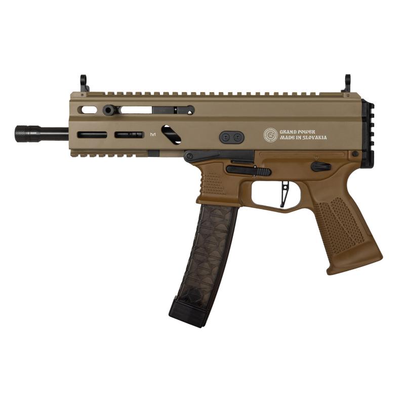 Stribog SP9A3, Semi-automatic, Aluminum Frame Pistol, 9MM, 8" Barrel, Threaded 1/2X28, Matte Finish, Flat Dark Earth, M-LOK Rail, Manual Safety, Non-Reciprocating Charging Handle, 30 Rounds, 3 Magazines 197892004770