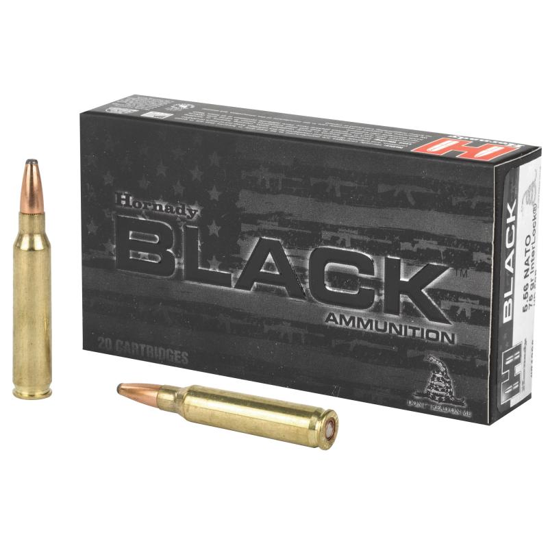 Hornady Black |5.56mm NATO 75 Grain Interlock HD SBR, Box of 20 Rounds