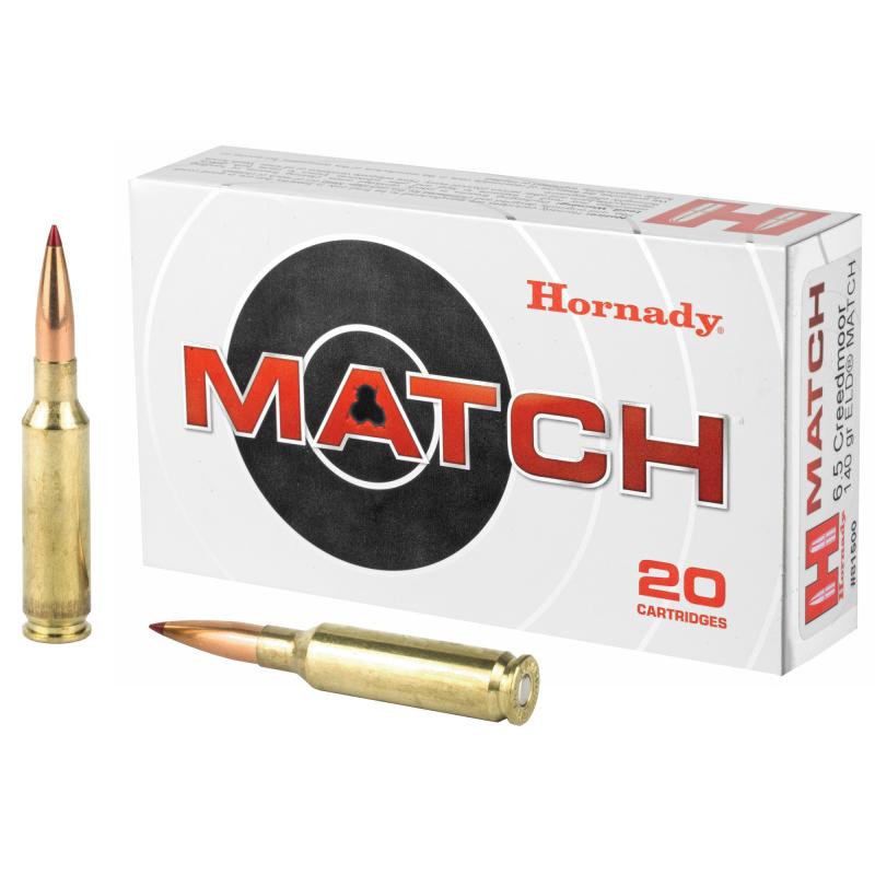 ELD Match Rifle Ammunition |6.5mm Creedmoor 140 Grain ELD Match Ammo, Box of 20 Rounds