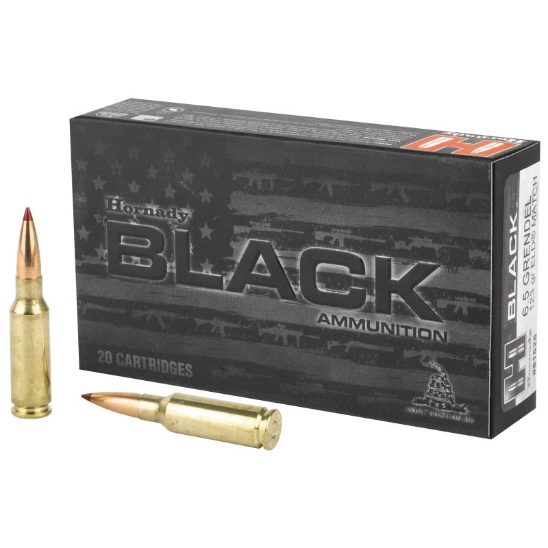 Hornady Black 6.5mm Grendel 123 Grain ELD Match Box of 20 Rounds