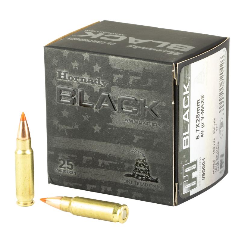 BLACK, 5.7X28MM, 40 Grain, V-Max, 25 Round Box 90001