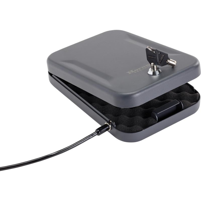 Large Lock Box, Black Finish, With Lock, Key, & Cable 95200