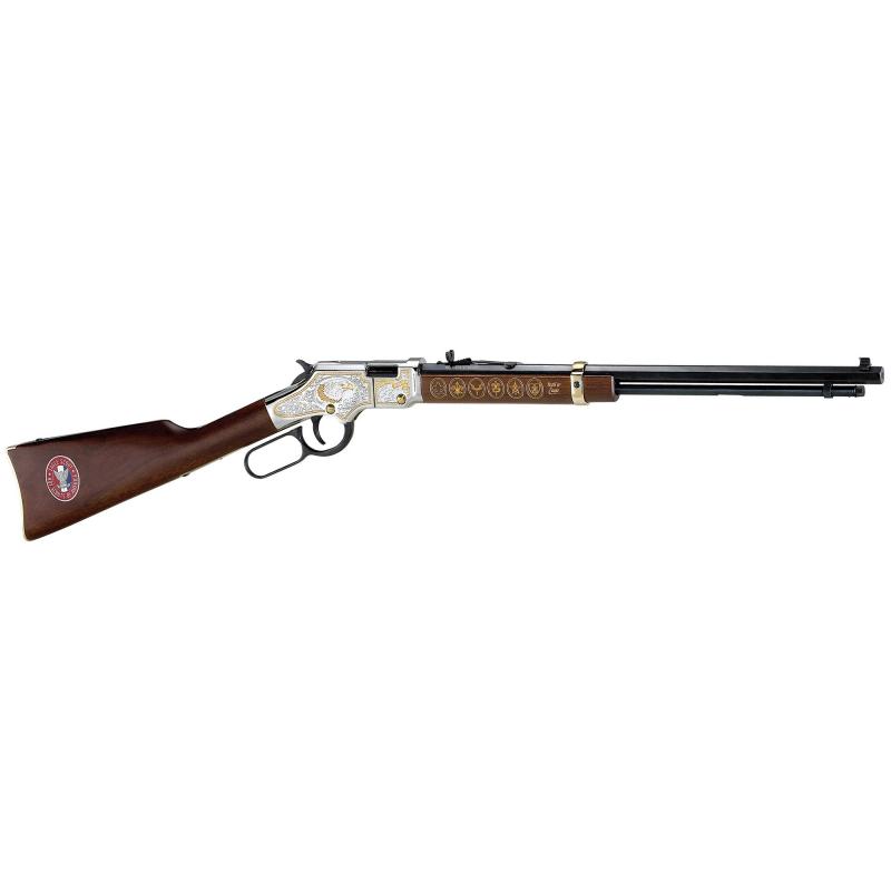 Golden Boy Eagle Scout Tribute Edition .22 Long Rifle/Long/Short 20 Inch Barrel Blue Finish American Walnut Stock Scrollwork and Engraving