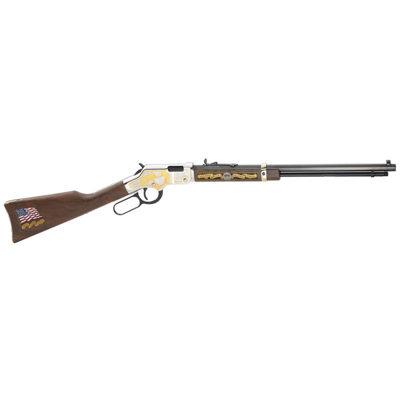 Golden Boy Military Service Tribute Edition II .22 Short/Long/Long Rifle 20 Inch Octagonal Barrel Adjustable Sights American Walnut Stock Intricate Scrollwork 16 Rounds .22 Long Rifle/21 Round .22 Short