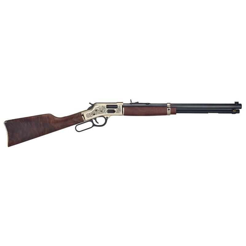 Big Boy, Lever Action Rifle, 45LC, 20" Octagon Barrel, Engraved Brass Receiver, Engraved Barrel Band, Fully Adjustable Semi Buckhorn Sights, Fancy Walnut Stock, 10 Rounds H006GCD