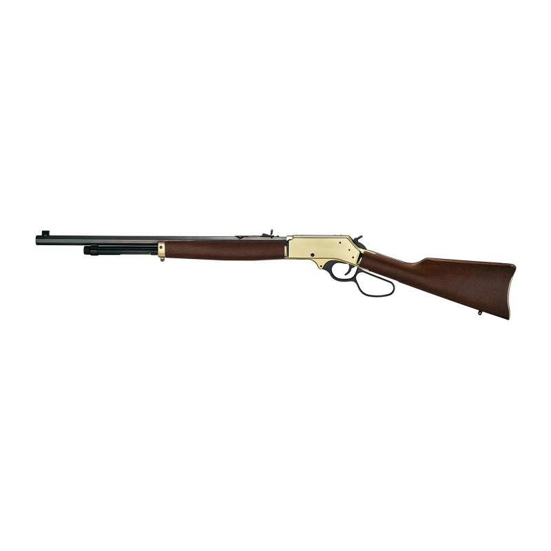 Brass, Lever Action Rifle, 45-70 Government, 22" Octagon Barrel, Brass Receiver, Side Load Gate, Fully Adjustable Semi Buckhorn Sights, American Walnut Stock, 4 Rounds H009BG