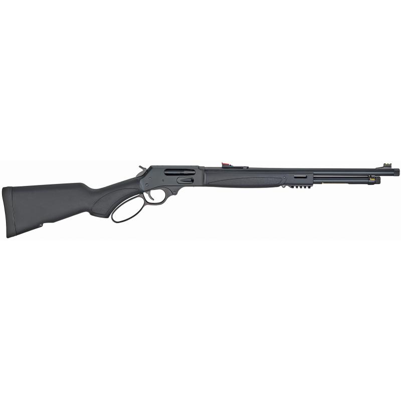 Lever Action X, Lever Action, 45-70 Government, 20" Threaded Barrel, Blued Finish, Black Synthetic Stock, M-Lok, Large Loop Lever, Picatinny Rail, 4Rd, Brass Drilled and Tapped for a Weaver 63B Mount, Adjustable Fiber Optic Sights H010X