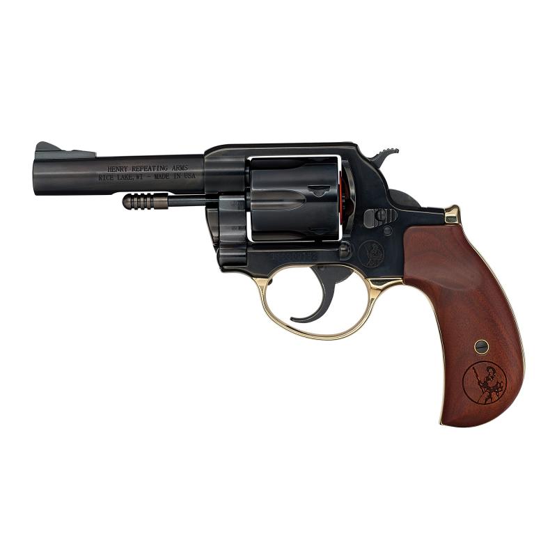 Big Boy Revolver, DA/SA, 357 Magnum/38 Special, 4" Round Barrel, Polished Blue Steel, American Walnut Birds Head Grips, Fixed Notch Rear Sight, Screw On Post Front Sight, Transfer Bar Safety, 6 Rounds, Includes High/Medium/Low Interchangeable Front Sight