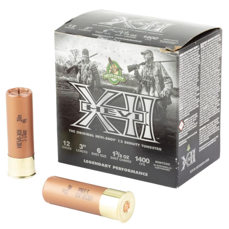 HEX-XII, 12 Gauge, 3", #6, Max Dr, 1 3/8 oz, Shot, 25 Round Box HS51206