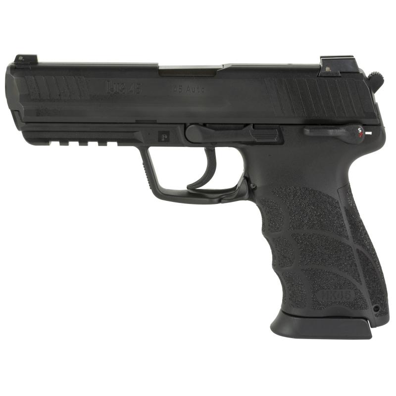 HK45| Semi-automatic, Full Size, 45ACP, 4.5" Barrel, Black Color, Night Sights, 10Rd, 3 Magazines 81000027