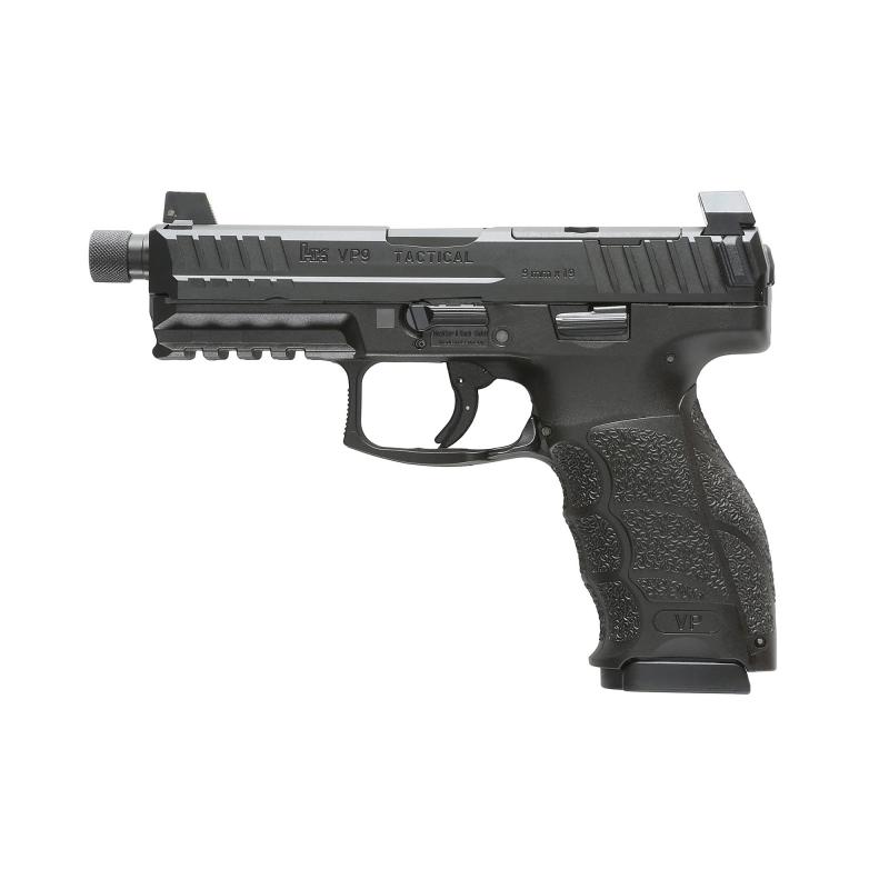 VP9 Tactical, Semi-automatic, Striker Fired, Fullsize, 9MM, 4.7" Threaded Barrel, 13.5x1 LH Thread Pitch, Matte Finish, Black, Optics Ready, Front Night Sight, 2 Magazines, 10 Rounds 81000239