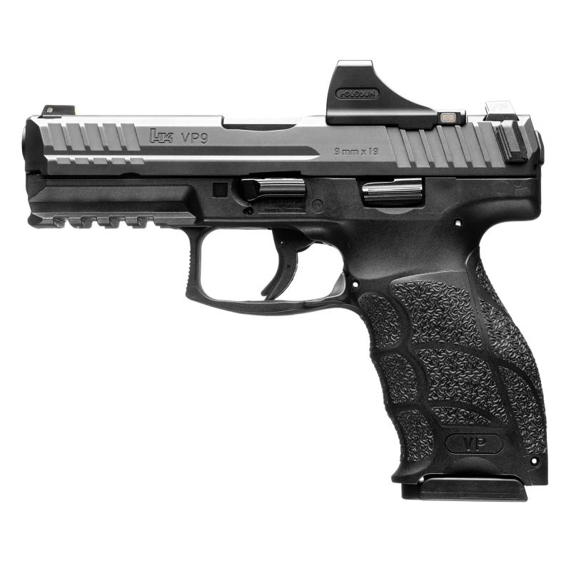 VP9, Striker Fired, Semi-automatic, Polymer Frame Pistol, 9MM, 4.09" Barrel, Matte Finish, Black, 3 Dot Sights, Optic Ready, 17 Rounds, 2 Magazines, Includes Holosun SCS Optic 81000802