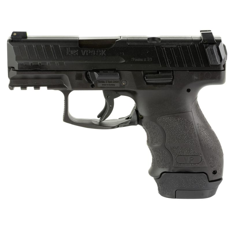 VP9SK Optics Ready (OR) |  9mm, 3.39" Barrel, Optics ready slide, 3 Dot Sights, One 15 Round & One 12 Round Magazines, Matte Black Finish, Sub-Compact, Model # 81000810