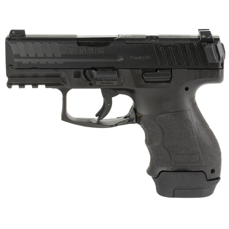 VP9SK OR | Striker Fired, Semi-automatic, Polymer Frame Pistol, Sub-Compact, 9MM, 3.39" Barrel, Matte Finish, Black, Night Sights, (1) 15 Round & (2) 12 Round Magazines, Optics Ready Slide, 2 Magazines 81000811
