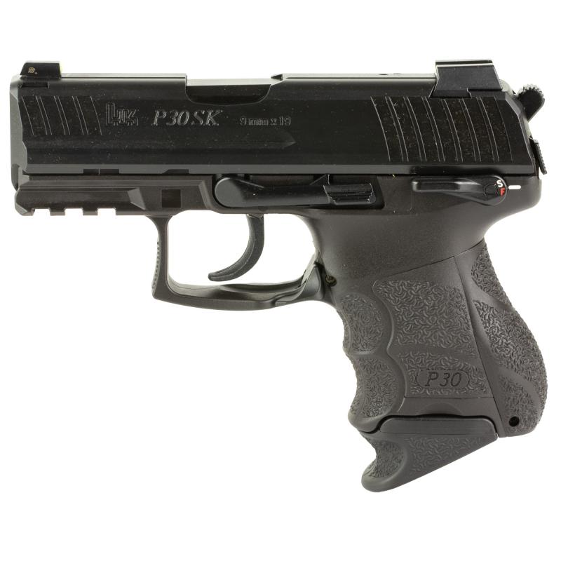 P30 SubKompact S, Semi-automatic, V3 DA/SA, Compact, 9MM, 3.27" Barrel, Matte Finish, Black, Manual Safety, Front Night Sight, 2 Magazines, 10 Rounds 81001110