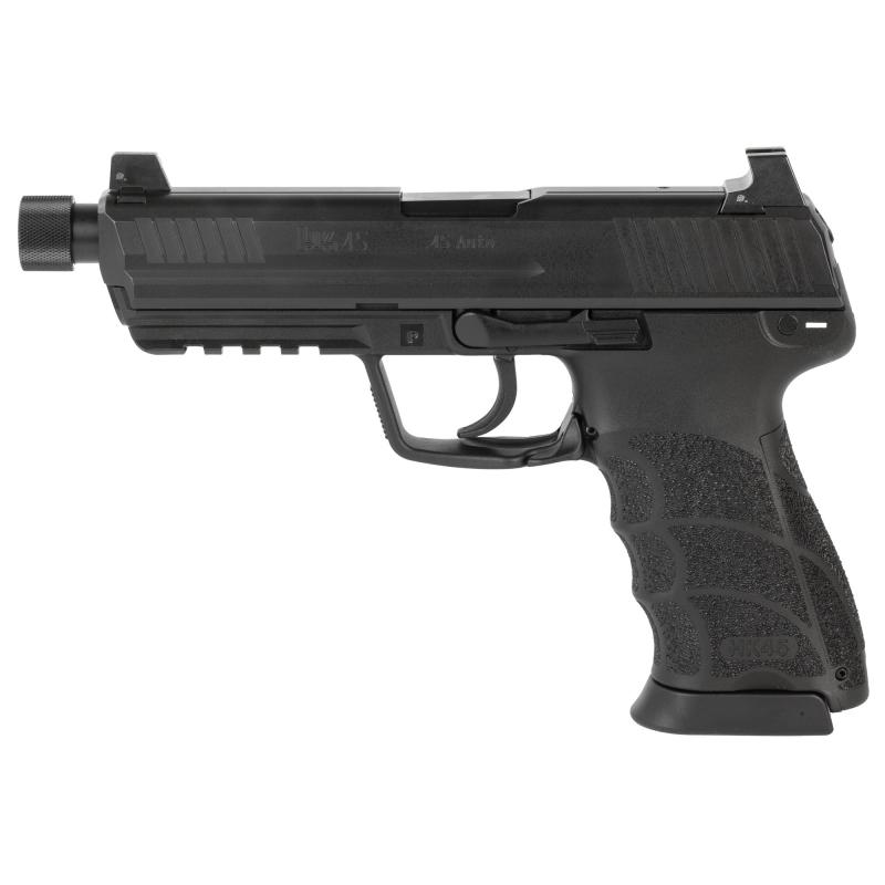 HK45 Tactical, Semi-automatic, V7 LEM-DAO, Full Size, 45 ACP, 5.2" Threaded Barrel, Matte Finish, Black, Manual Safety, Front Night Sight, 10 Rounds, 2 Magazines 81001118