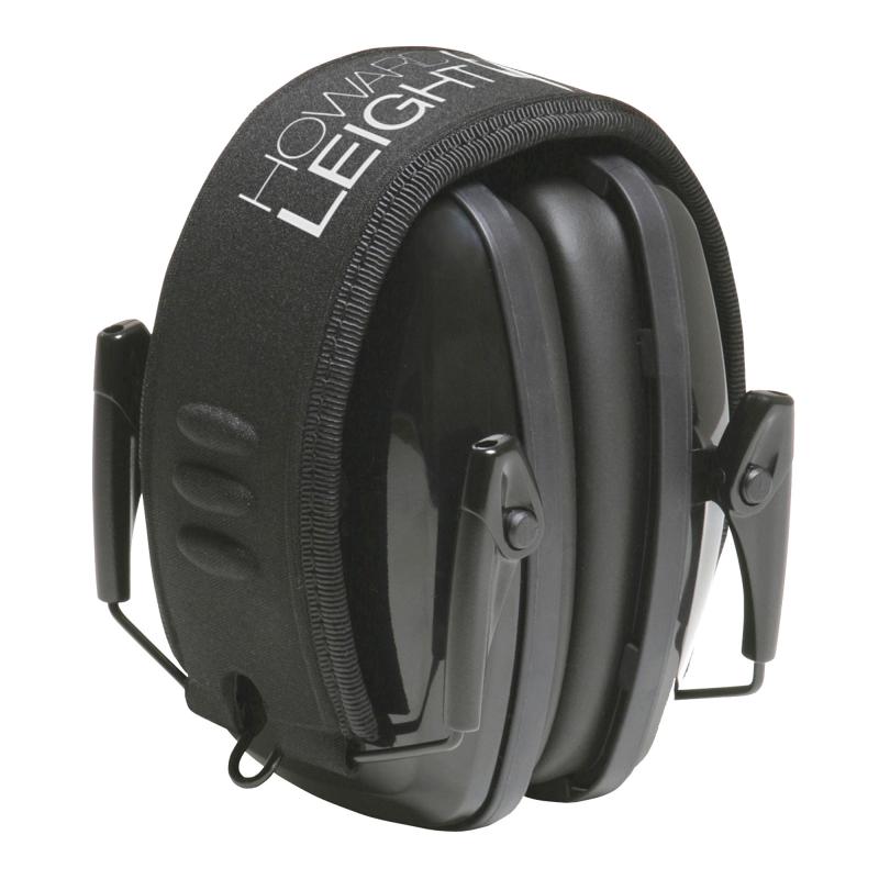 Leightning LOF Ultra Slimline Earmuff Black Headband with Black Earcups