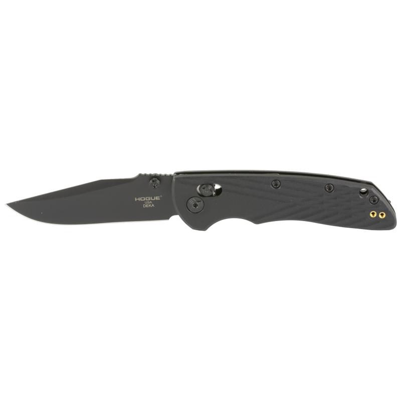 Deka, Folding Knife, CPM MagnaCut, Cerakote Finish, Black, Plain Clip Point Edge, 3.25" Blade, Black Polyamide Nylon 12 Grips 24376