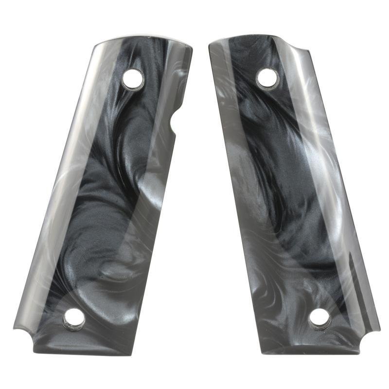 Grip, Fits Colt Government, Polymer Ambidextrous Safety Cut, Black Pearlized Finish 45418