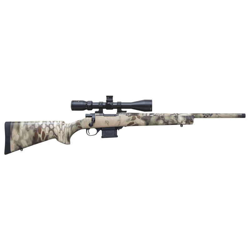 Mini Action Full Camo, Bolt Action Rifle, 7.62X39, 20" Threaded Barrel, Synthetic Stock, Right Hand, Kryptek Highlander, Includes Gamepro 4-16x44 Scope, 5Rd HMA70770KHC