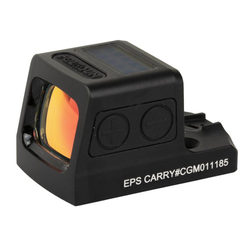 EPS Slim-Line Carry, Closed Emitter Red Dot, Non-Magnified, Green Dot Reticle, 2 MOA Dot & 32 MOA Circle, Matte Finish, Black, Solar with Internal Battery EPS-CARRY-GR