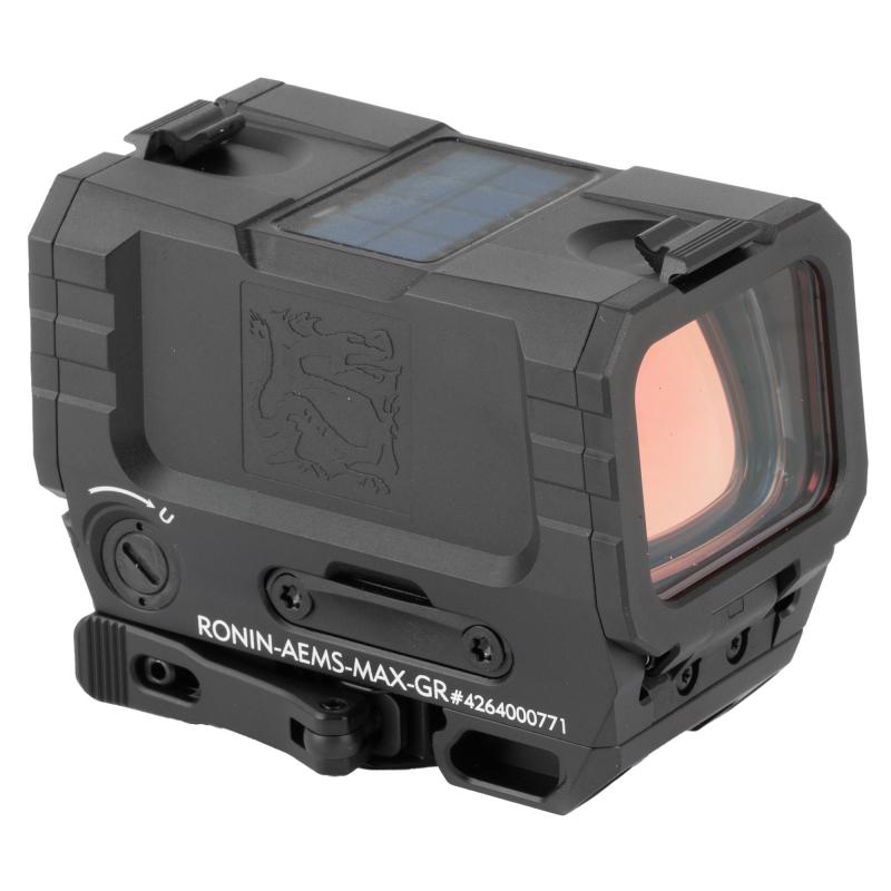 Ronin AEMS MAX, Green Dot, Non-Magnified, Multiple Reticle System (MRS), 32 MOA Circle with 2 MOA Dot, Shake Awake, Solar Failsafe, Anodized Finish, Black RONIN-AEMS-MAX-GR