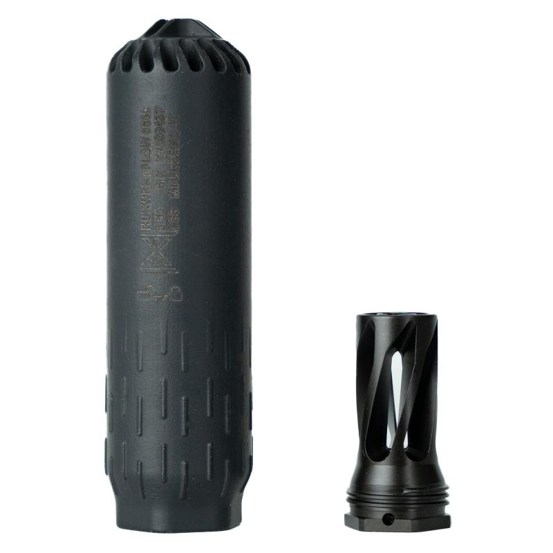 Flow 556K Suppressor Kit | Includes Flash Hider, 11.8 oz 5.5" Length 1.6" Diameter 17-4 Stainless Steel
