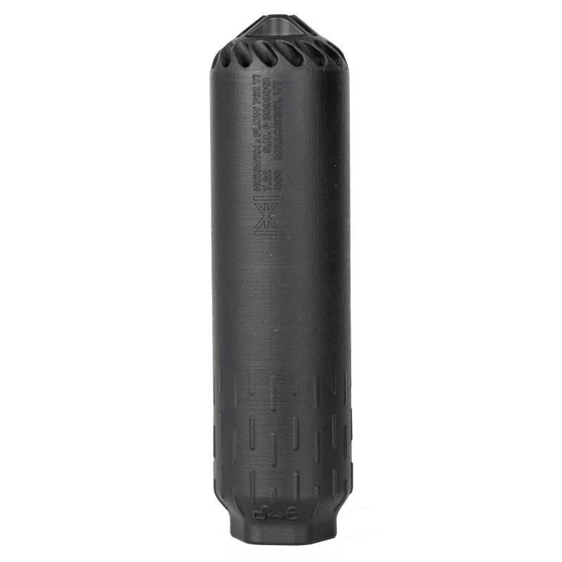 HUXWRX Flow 762 Ti | 7.62, 6.7", 11.8oz, 1.8" Diameter, 3D Printed Titanium, No Barrel Length Restrictions, Black