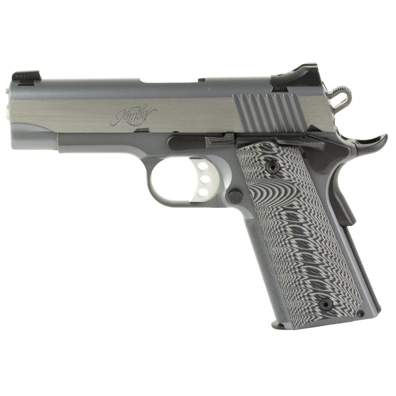 Eclipse Pro, 1911, Semi-automatic, Metal Frame Pistol, Commander Size, 45 ACP, 4" Barrel, Matte Gray Frame, Brush-Polished Slide, G-10 Grips, Tritium Night Sights, Manual Safety, 7 Rounds 3000240