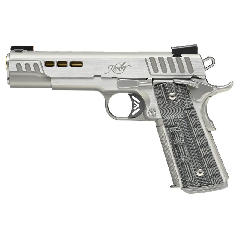 RAPIDE, DAWN, Semi-automatic, 1911, Full Size, 10MM, 5" Barrel, Brushed Finish, Silver, G10, Manual Safety, TRUGLO TFX Tritium/Fiber-Optic Day/Night, 8 Rounds 3000424