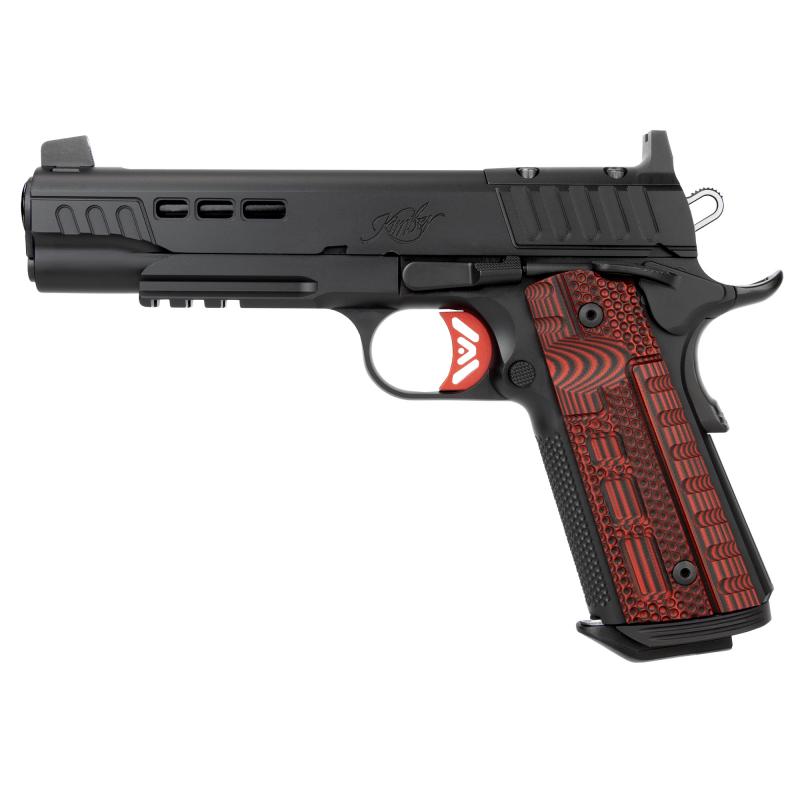 Rapide Heat, 1911, Semi-automatic, Full Size, 9MM, 5" Barrel, Matte Finish, Black, Red G-10 Grips, Optic Ready, 9 Rounds 3000453