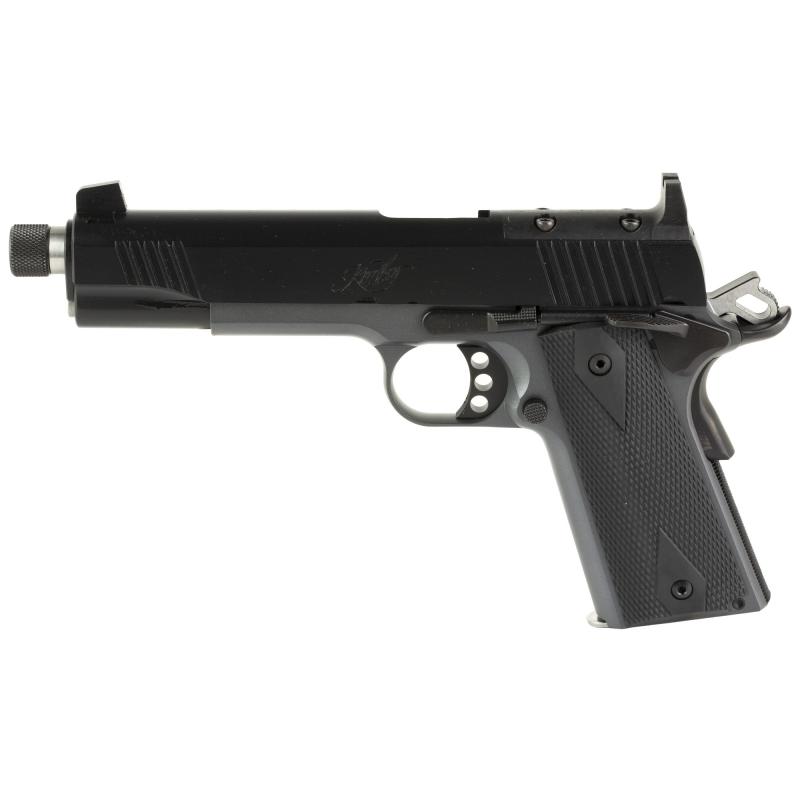 Custom LW Shadow Ghost, 1911, Semi-automatic, Full Size, 9MM, 5" Threaded Barrel, Matte Finish, Black Slide, Gray Frame, Black Rubber Grips, Optic Ready, Suppressor Height Sights, 9 Rounds 3000457